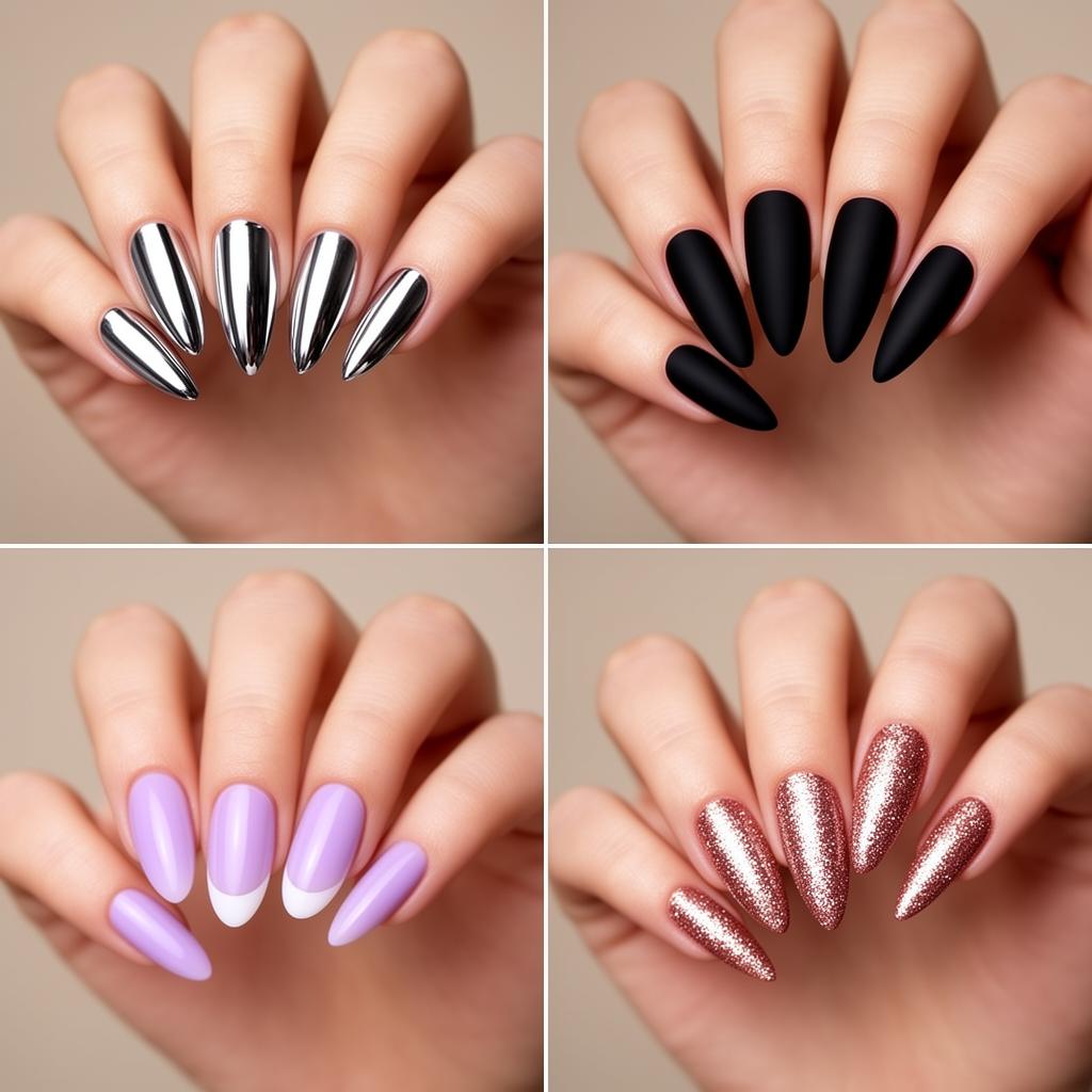 Grid of trending nail designs